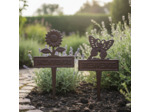 Ensemble 2 piques de jardin Bienvenue fonte  19x30cm