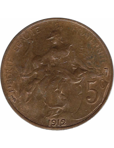 FRANCE 5 CENTIMES DUPUIS 1912 SUP