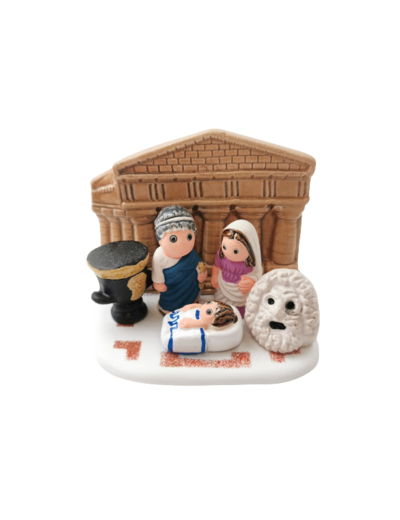 CRECHE en céramique BLOC 8x7cm- GRECE