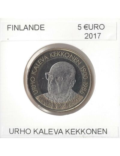 FINLANDE 2017 5 EURO URHO KALEVA KEKKONEN SUP