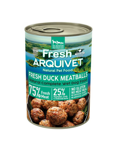 ARQUIVET Boulettes de viande au canard, patate douce et orange pour chien - 400 g