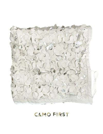 Filet de camouflage Camo First S-Cut snow camo 3D, terrasse et pergola