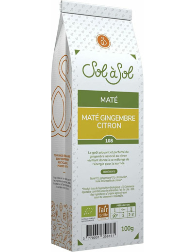 Mate vert gingembre citron 100g Sol a Sol