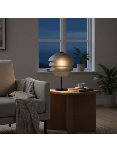 Lampe à Poser Athéna Grise Verre fumée Métal 29x29x42cm