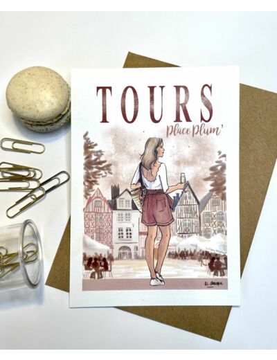 Tours place plum' - Affiche, carte postale