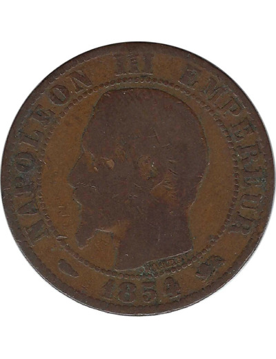 FRANCE 5 CENTIMES NAPOLEON III 1854 D (Lyon) B+