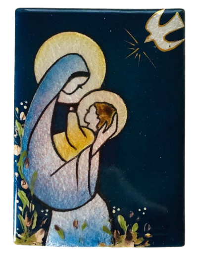 Vierge Assise 9,6x6,8cm - EMAUX DU LIBAN