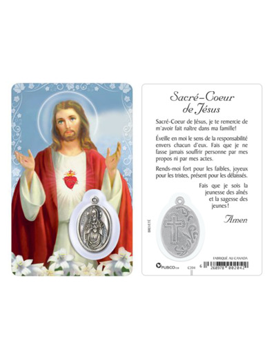 Carte-prière avec insertion SACRÉ COEUR