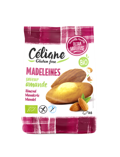 Madeleines Amandes Bio sans gluten-180g-x6-Céliane