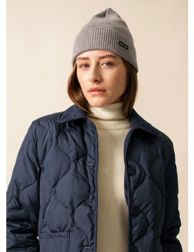 Bonnet en cachemire Biriatou uni, à revers