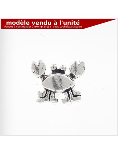 Puce d'oreille Crabe en argent massif