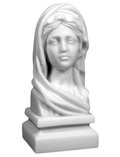 Vierge BUSTE - Statue en albâtre 13cm -Blanc