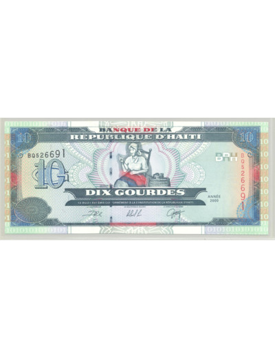 HAITI 10 GOURDES 2000 SERIE BQ NEUF (W265a)