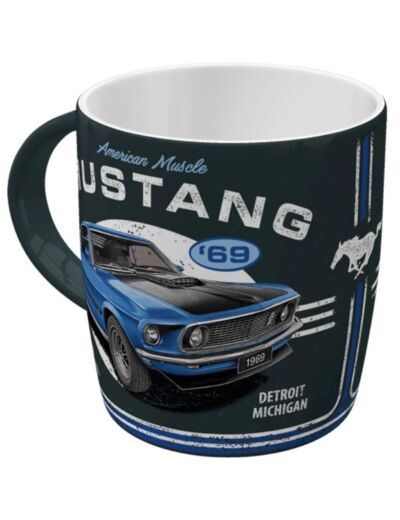 Mug Céramique rétro Ford Mustang, 1969 Mach 1 Bleue - NA43090 - 330 ml - Nostalgic-Art