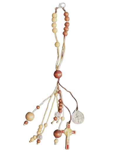 Pendentif Rétroviseur avec médaille St Christophe