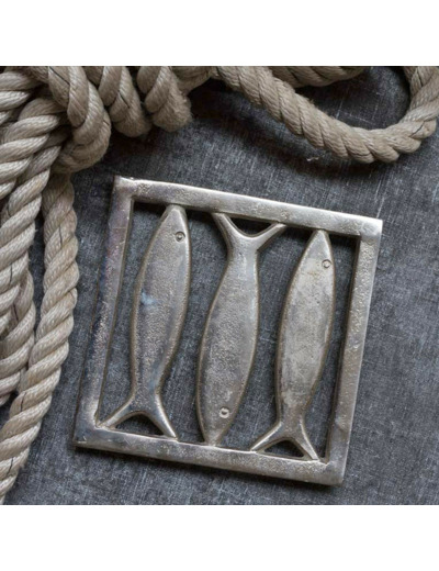 Dessous de plat poissons aluminium 18x18cm