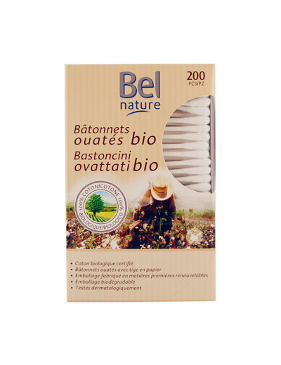 200 Bâtonnets d'oreille boîte distributrice coton bio