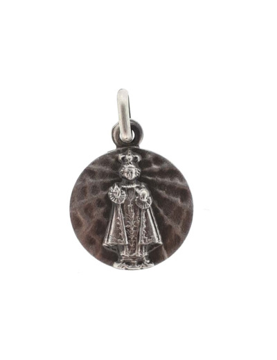 Médaille 17mm en Argent 925 - ENFANT JESUS DE PRAGUE