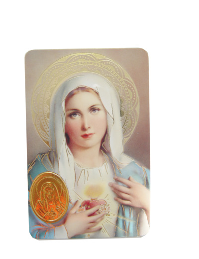 Carte Plastifiée + Poinçon + Prière 55x85cm - COEUR IMMACULÉ DE MARIE