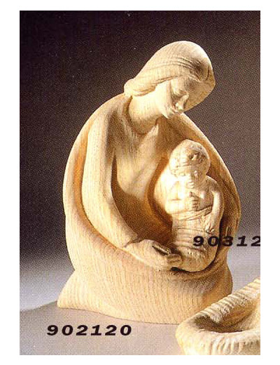 Marie pour crèche 13cm bois naturel