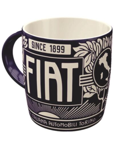 Mug céramique rétro, Fiat, Since 1899 – Cadeau pour fan de la marque, Tasse pour fan de vintage, 330 ml – Nostalgic-Art