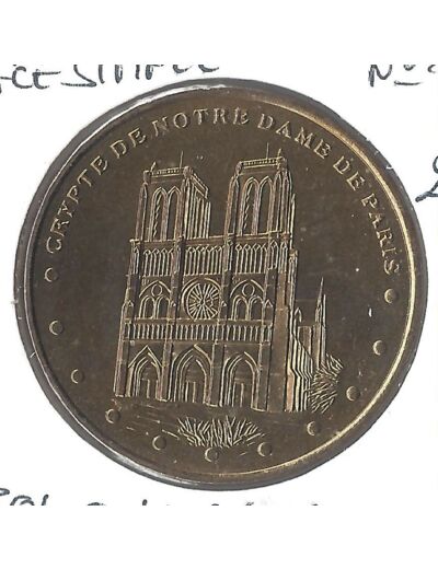 75 PARIS CRYPTE DE NOTRE DAME FACE SIMPLE Numero 2 2001 SUP