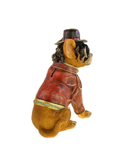 Tirelire chien Jack polyrésine 23x14x32cm