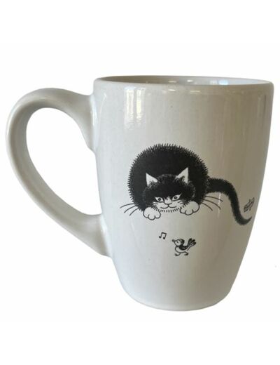 Mug Céramique - Chats de Dubout - Oiseau siffleur - Editions Clouet.