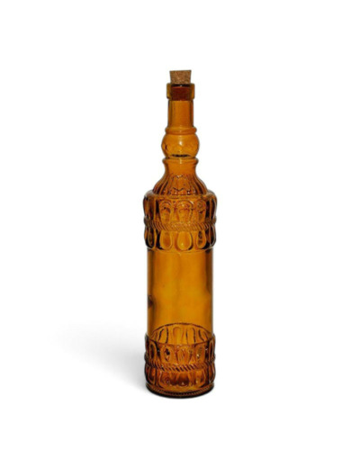 Bouteille carafe verre recyclé Ourea ambré 34x8x8cm