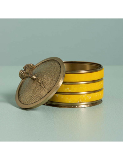 Petite boîte ocre Ginkgo 7cm
