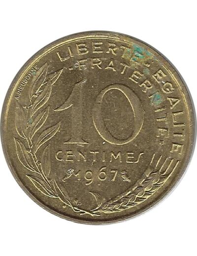 FRANCE 10 CENTIMES LAGRIFFOUL 1967 SUP-