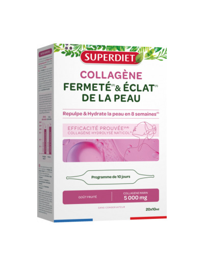 Collagène Fermeté et éclat de la peau 20 ampoules de 10ml