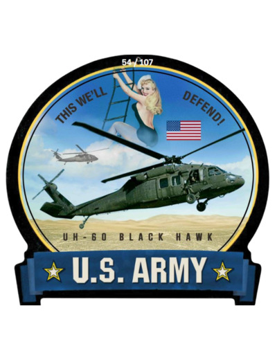 Plaque métal UH - 60 Black Hawk - 29 x 30 cm