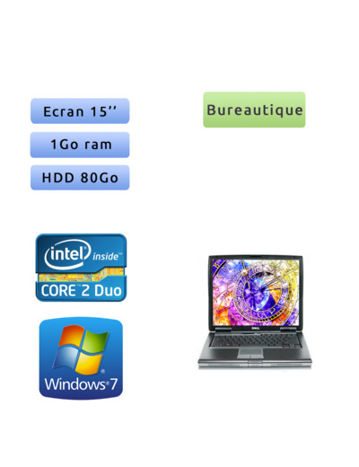 Dell Latitude D530 - Windows 7 - C2D 1GB 80GB - 15 - Ordinateur Portable