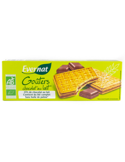 Biscuits Goûters Fourrés Chocolat au Lait Bio 225g