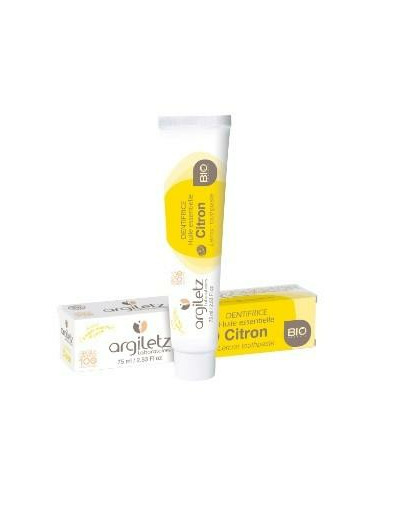 Dentifrice argile blanche citron Bio-75 ml-Argiletz