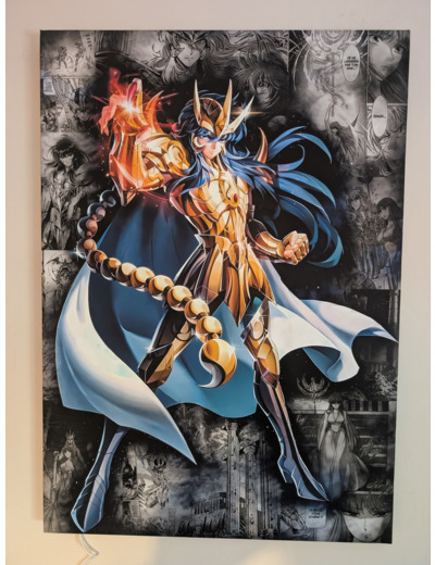 Titre du produit : Tableau Saint Seiya - Milo du Scorpion (Version Classique & LED)
