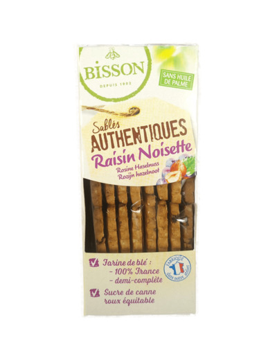 Sablés Authentiques Raisin Noisette Bio 175g