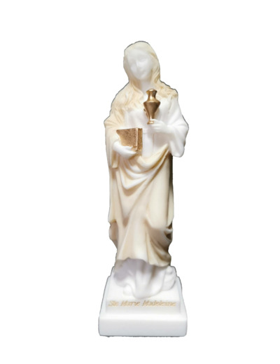Ste Marie-Madeleine - Statue en albâtre 20cm -Beige et Or