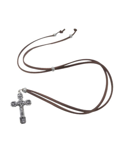 Croix du Pardon 4.3x2.7cm + Cordon simili Cuir réglable