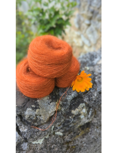 Pelote PLUME  (60% kid mohair 40% soie) - CUIVRE