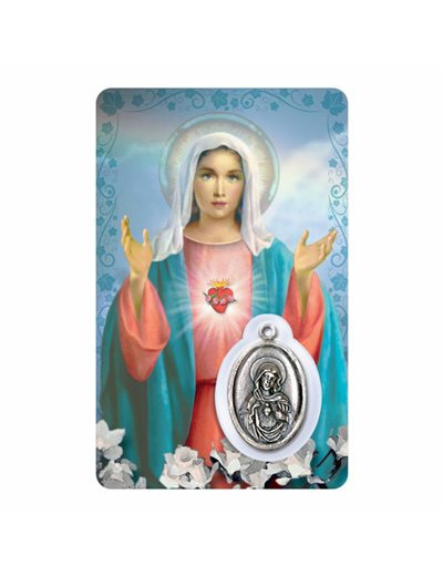 Carte-prière avec insertion COEUR IMMACULE DE MARIE- italien
