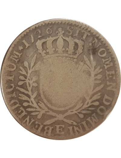 Louis XV (1715-1774) 1/2 Ecu aux Branches d'Olivier 1726 E (Tours) B (VG313)