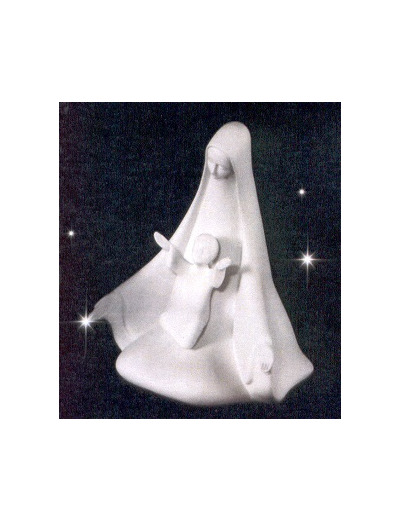 Vierge à l'enfant, agenouillée, mains ouvertes 14 cm porcelaine