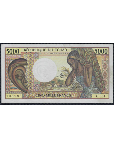 TCHAD 5000 FRANCS NON DATE (1984-91) SERIE C.001 SUP