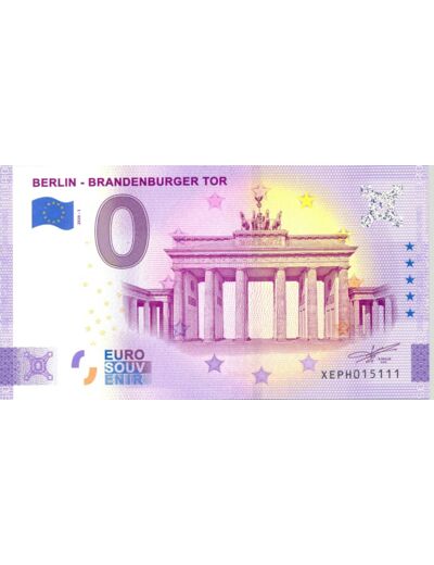 ALLEMAGNE 2020-1 BERLIN BRANDENBURGER TOR BILLET 0 EURO TOURISTIQUE