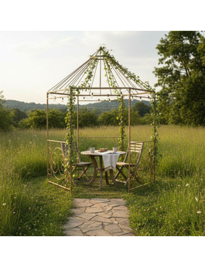 Gloriette octogone fer 295x183x183cm