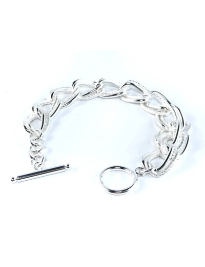 Bracelet Gourmette Argent Rhodié pour Femme