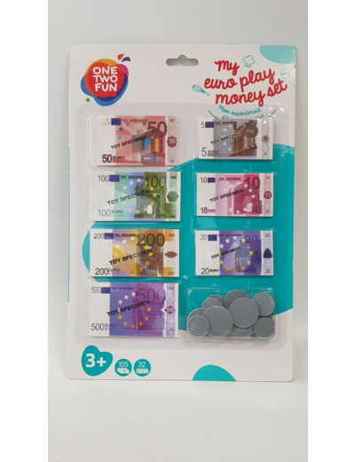 MON ASSORTIMENT D'EURO POUR JOUER PIECES EN PLASTIQUE