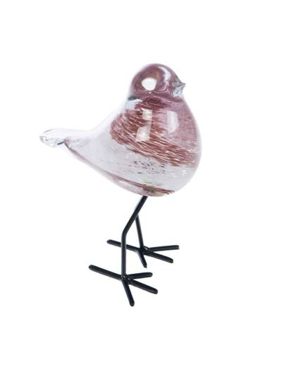 Oiseau verre Tim sur pied 9x14x16cm